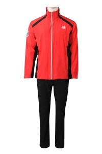 WTV176 online ordering men's sports suit design contrast magic sleeve sports suit sports suit center front view